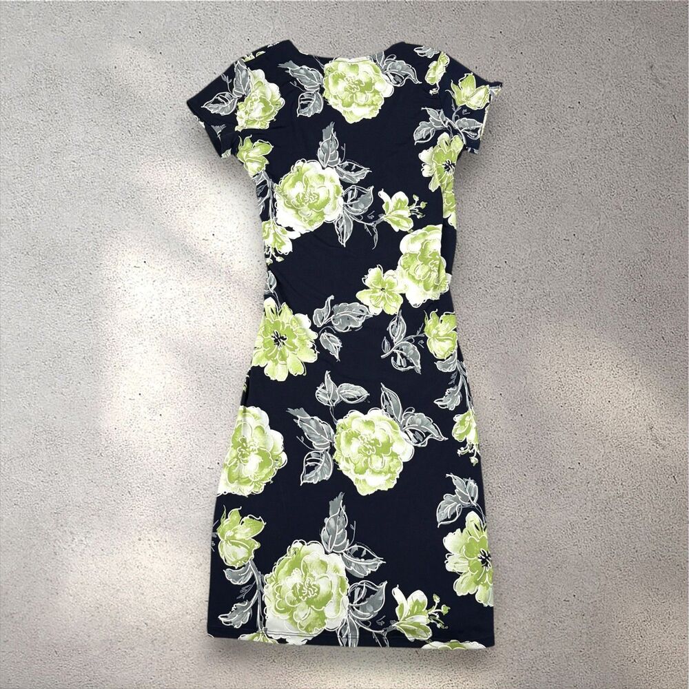 Shelby & Palmer Floral Wrap Dress Women's S Navy Green Midi Summer Wedding Party - Picture 4 of 11